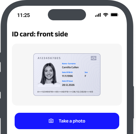 ID card verification screen